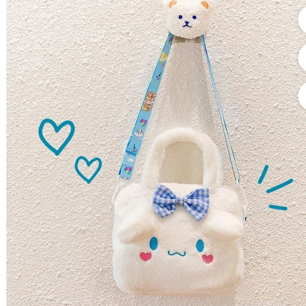Hello Kitty Cinnamoroll Bag Cartoon Plushies Handbag  Plush Shoulder Bag purse